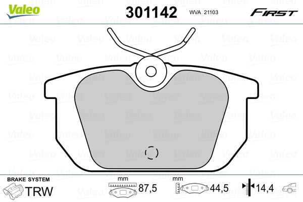 set placute frana,frana disc 301142 VALEO