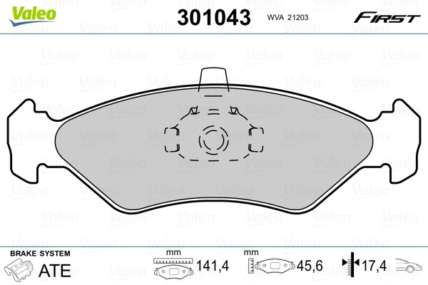 set placute frana,frana disc 301043 VALEO