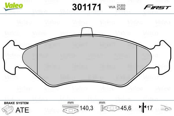 set placute frana,frana disc 301171 VALEO