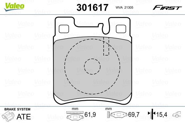 set placute frana,frana disc 301617 VALEO