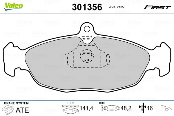 set placute frana,frana disc 301356 VALEO