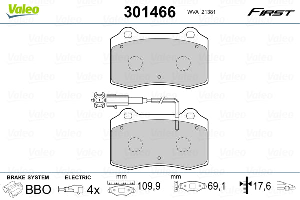set placute frana,frana disc 301466 VALEO