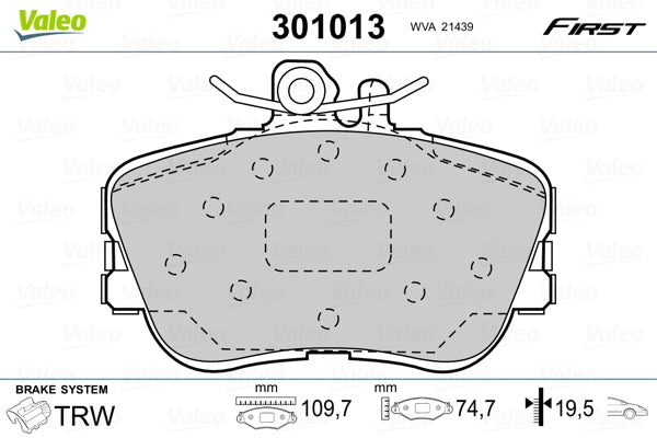 set placute frana,frana disc 301013 VALEO