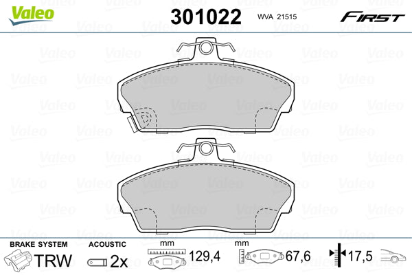 set placute frana,frana disc 301022 VALEO