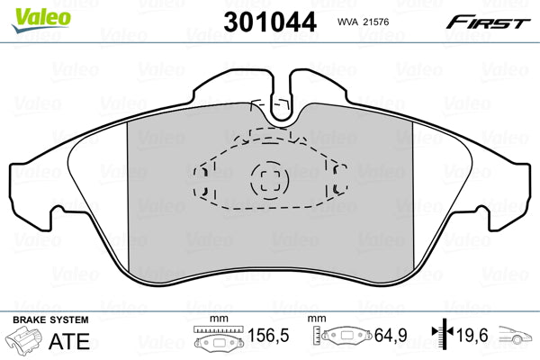 set placute frana,frana disc 301044 VALEO