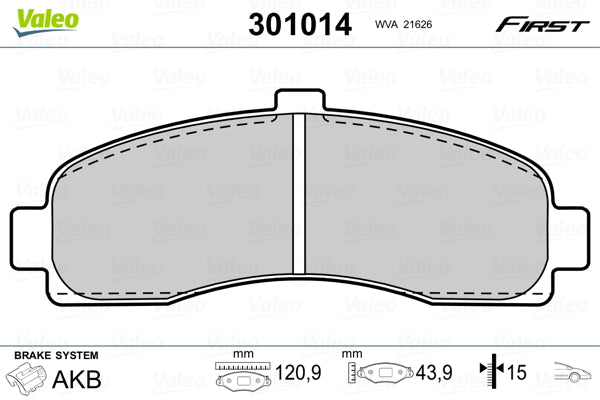 set placute frana,frana disc 301014 VALEO