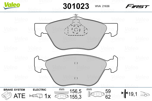 set placute frana,frana disc 301023 VALEO