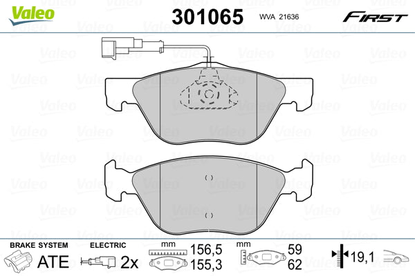 set placute frana,frana disc 301065 VALEO