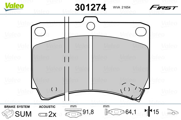 set placute frana,frana disc 301274 VALEO