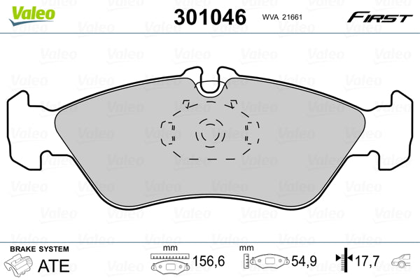 set placute frana,frana disc 301046 VALEO