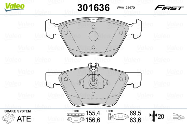 set placute frana,frana disc 301636 VALEO