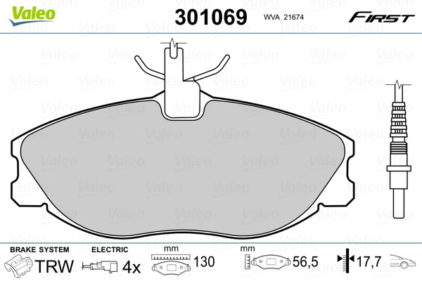 set placute frana,frana disc 301069 VALEO