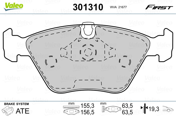 set placute frana,frana disc 301310 VALEO