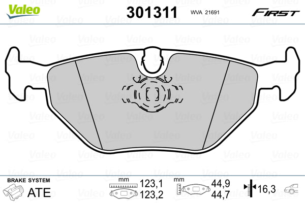 set placute frana,frana disc 301311 VALEO