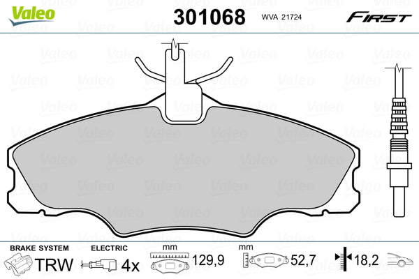 Set placute frana VALEO 301068