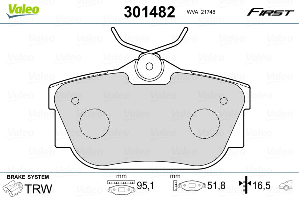 set placute frana,frana disc 301482 VALEO