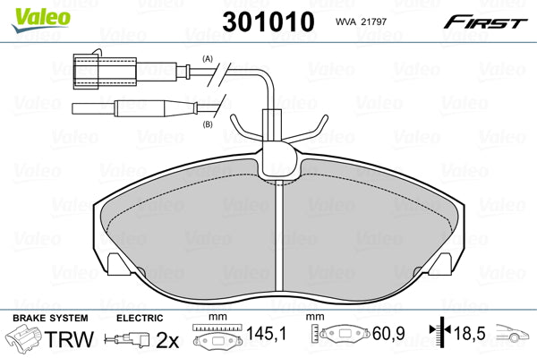 set placute frana,frana disc 301010 VALEO