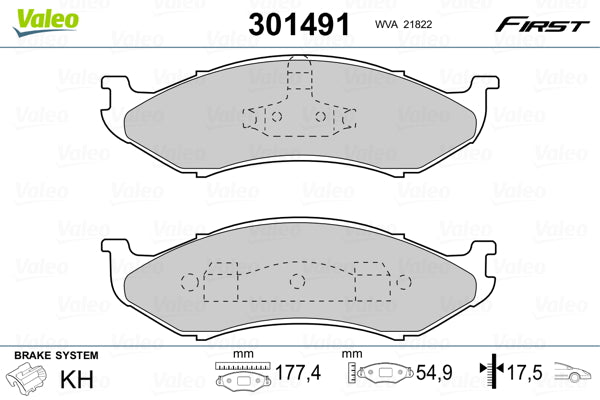 Set placute frana VALEO 301491