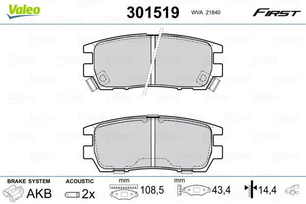 set placute frana,frana disc 301519 VALEO