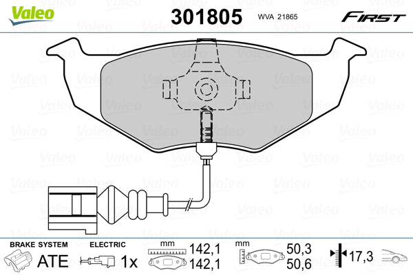 set placute frana,frana disc 301805 VALEO