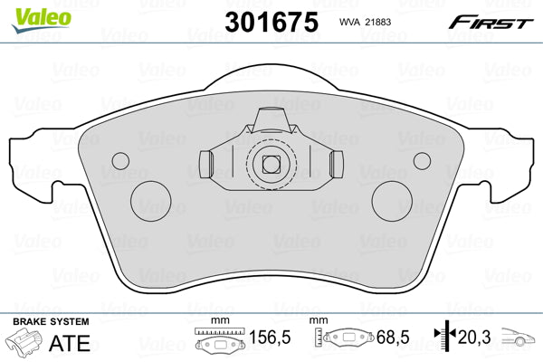 set placute frana,frana disc 301675 VALEO