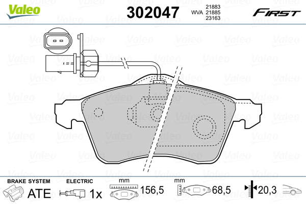set placute frana,frana disc 302047 VALEO