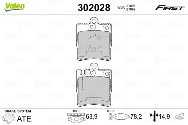 set placute frana,frana disc 302028 VALEO