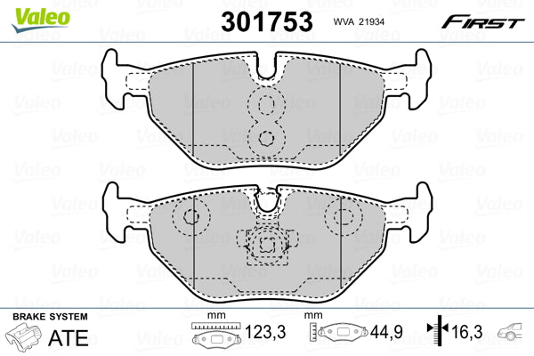 Set placute frana VALEO 301753