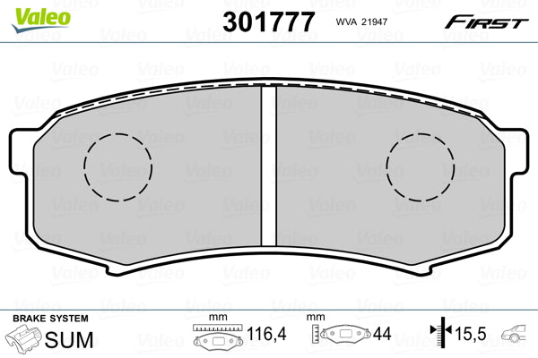 set placute frana,frana disc 301777 VALEO