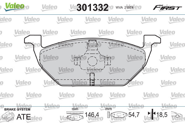 set placute frana,frana disc 301332 VALEO