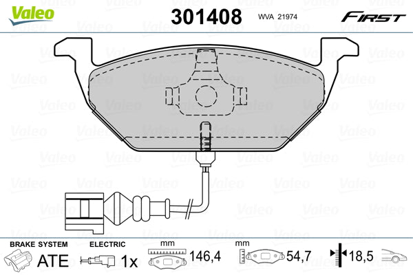 set placute frana,frana disc 301408 VALEO