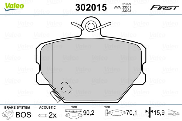 set placute frana,frana disc 302015 VALEO