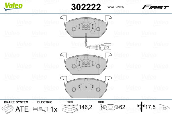 set placute frana,frana disc 302222 VALEO