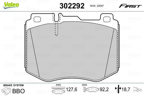 set placute frana,frana disc 302292 VALEO