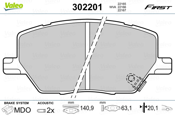 set placute frana,frana disc 302201 VALEO
