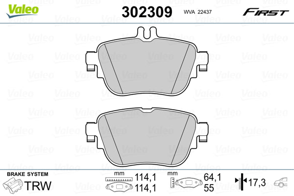 set placute frana,frana disc 302309 VALEO