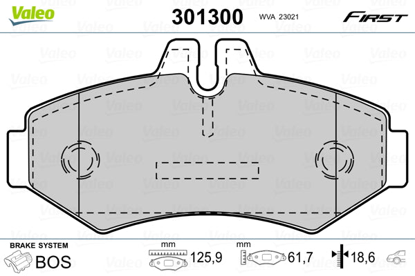 set placute frana,frana disc 301300 VALEO