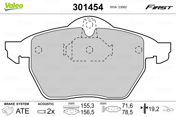set placute frana,frana disc 301454 VALEO