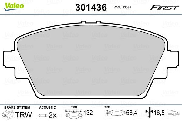 set placute frana,frana disc 301436 VALEO