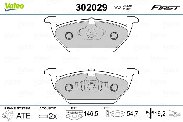 set placute frana,frana disc 302029 VALEO