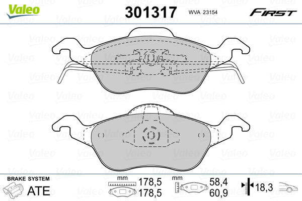 set placute frana,frana disc 301317 VALEO