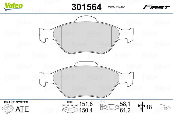 set placute frana,frana disc 301564 VALEO