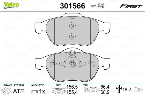 set placute frana,frana disc 301566 VALEO