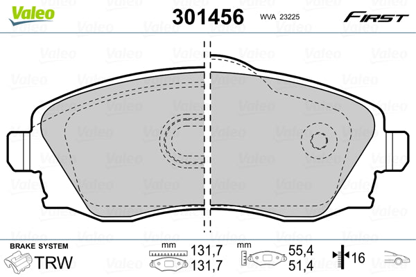 set placute frana,frana disc 301456 VALEO