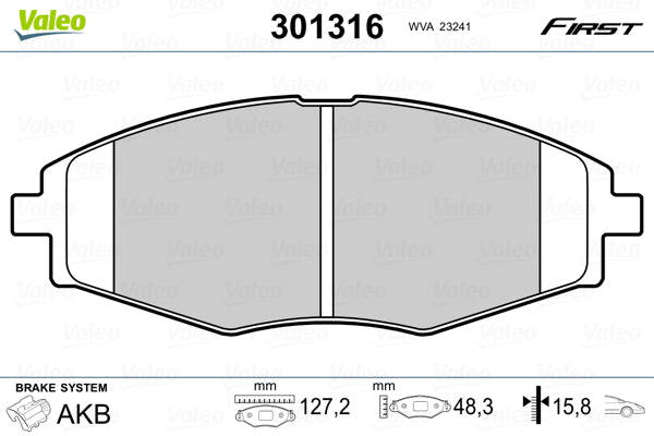 set placute frana,frana disc 301316 VALEO