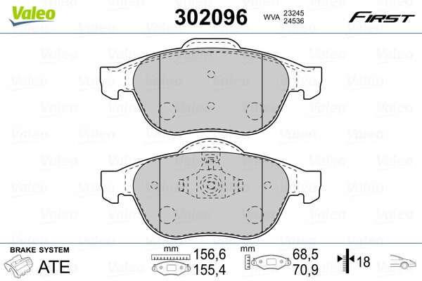 set placute frana,frana disc 302096 VALEO