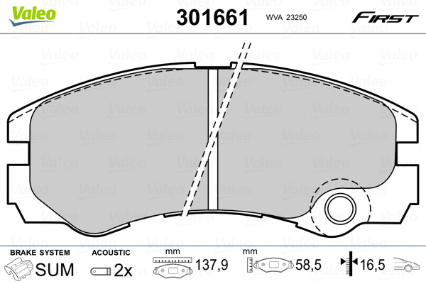 set placute frana,frana disc 301661 VALEO