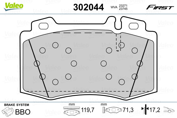set placute frana,frana disc 302044 VALEO