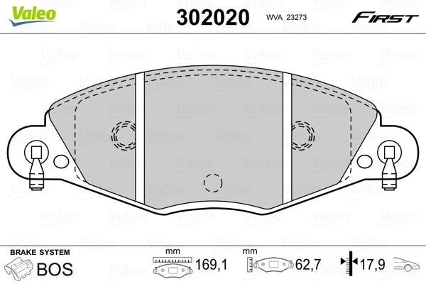 set placute frana,frana disc 302020 VALEO