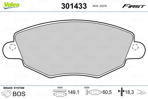 set placute frana,frana disc 301433 VALEO